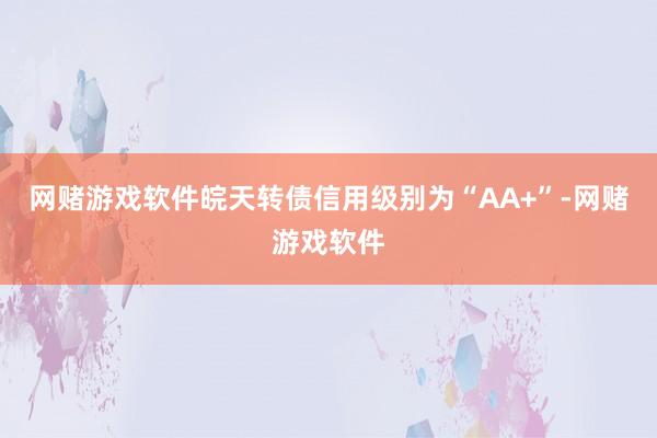 网赌游戏软件皖天转债信用级别为“AA+”-网赌游戏软件