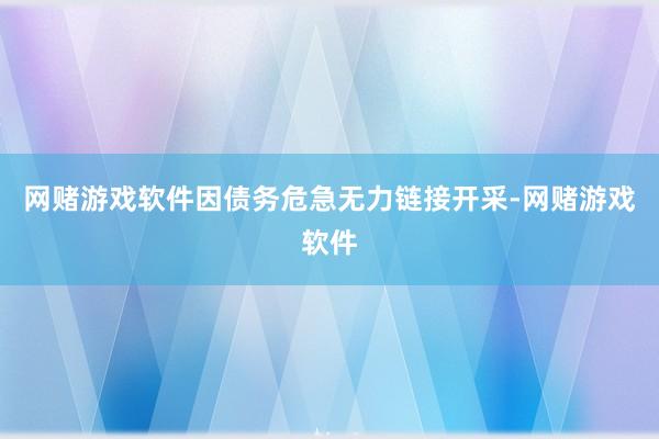 网赌游戏软件因债务危急无力链接开采-网赌游戏软件