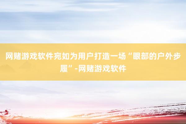 网赌游戏软件宛如为用户打造一场“眼部的户外步履”-网赌游戏软件