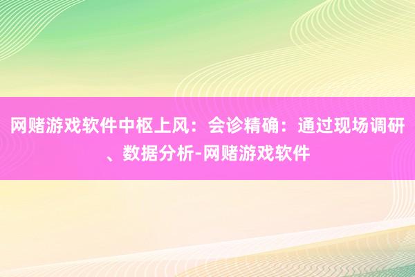 网赌游戏软件中枢上风：会诊精确：通过现场调研、数据分析-网赌游戏软件